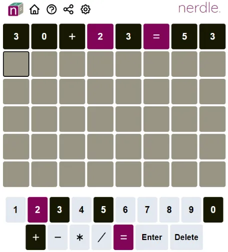 Play Nerdle game on website
