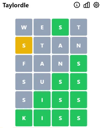Play Taylordle game on website